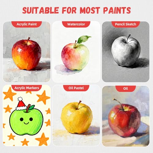 Simetufy 12 Pack 8x10 Canvas Boards for Painting, Blank Flat Canvas Panels Art Painting Supplies - Gesso Primed 100% Cotto...