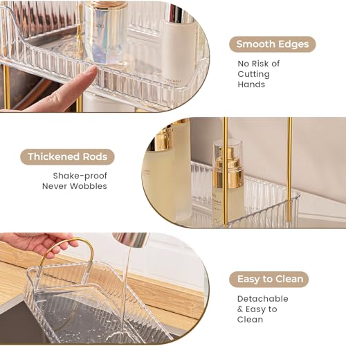 Aveniee Bathroom Counter Organizer, 3 Tier Perfume Skin Care Countertop Storage Shelf, Vanity Makeup Tray for Cosmetic Ski...