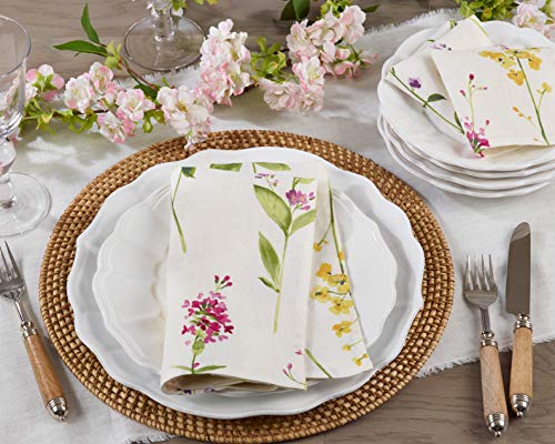Watercolor Floral Stems Table Napkins (Set of 4)