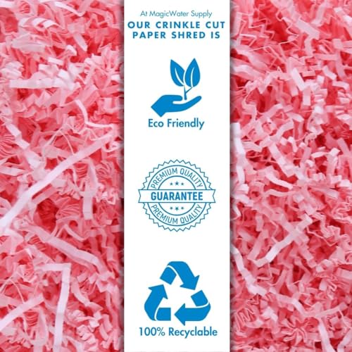 MagicWater Supply Soft & Thin Crinkle Cut Paper - 2 LB - Pink - Paper Shred Filler for Gift Wrapping, Basket Filling, Birt...