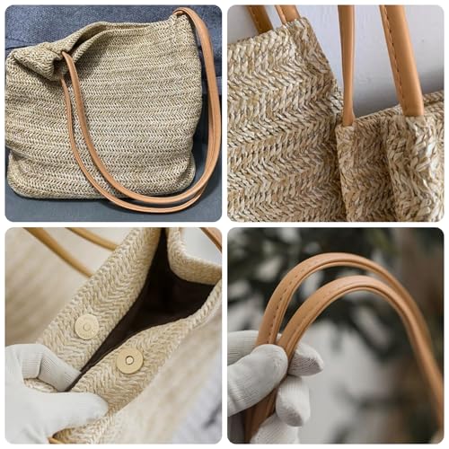 Aphoraeny Straw Beach Bag Buckets Totes Handbag Shoulder Tote Bag Straw Purse Summer Purse Women Summer Handbag