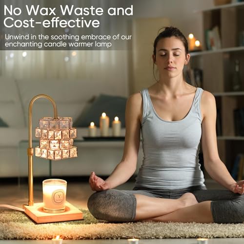 Alpharan Candle Warmer Lamp with Timer,Electric Candle Warmer Dimmable and Height Adjustable Wax Melt Warmer for Scented W...