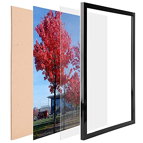 Medog 11x17 Picture Frame in Black, Display pictures 11x17 Poster Frame, Wall Sign Poster Menu Photo Frames, 1 Pack