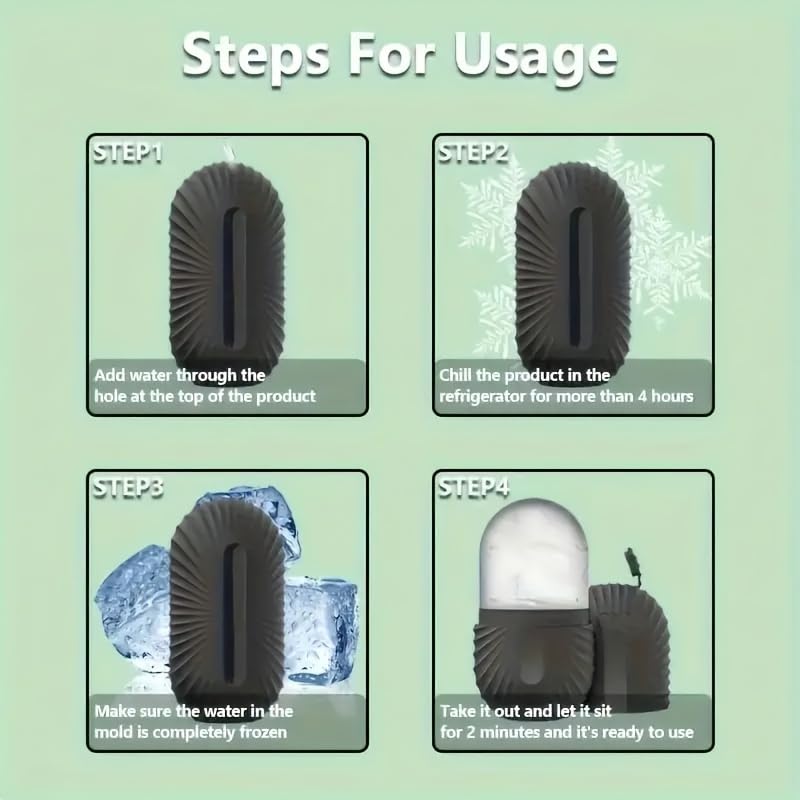 3 Pcs Facial Care Massage Set, Including Ice Face Mask Mold, Silicone Cleansing Massage Brush, and a Stainless Steel Gua S...