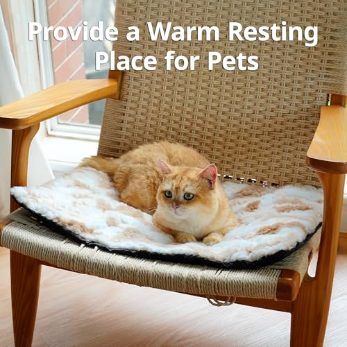 Petace Self Warming Cat Bed, 24" x 18" Ultra Soft Cat Dog Pet Heating Pad for Indoor Outdoor, Non-Slip Heated Dog Mat Ther...