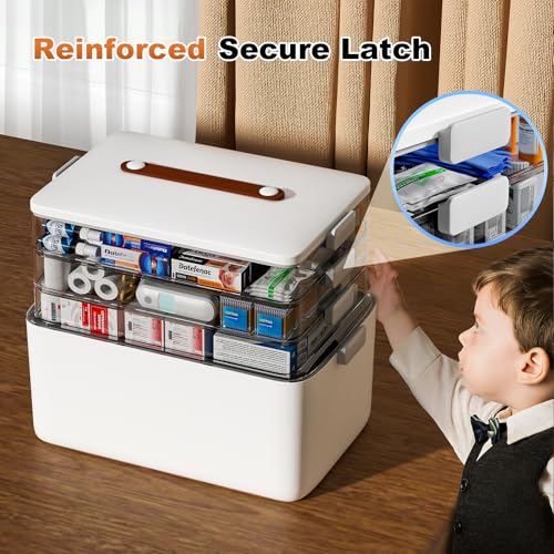 funest 4- Tier Medicine Storage Box Organizer Portable First Aid kit Box Sewing, Art, Craft with Handle, Multipurpose Medi...