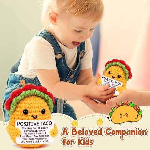 Positive Crochet Taco Birthday Gifts for Women Men Teacher Appreciation Mothers Day Graduation Gift Adult Kids Son Mom Dad...