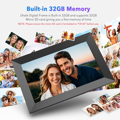 Uhale 10.1" Digital Picture Frame with 32GB Storage Support SD Card, Electronic Photo Frames with 1280x800 HD IPS Touch Sc...