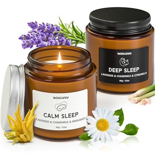 Waxcanpy Scented Candle Gift Set, Soy Candles for Women, Sleep Candles for Home Scented, 2 Pack Aromatherapy Candle for Re...