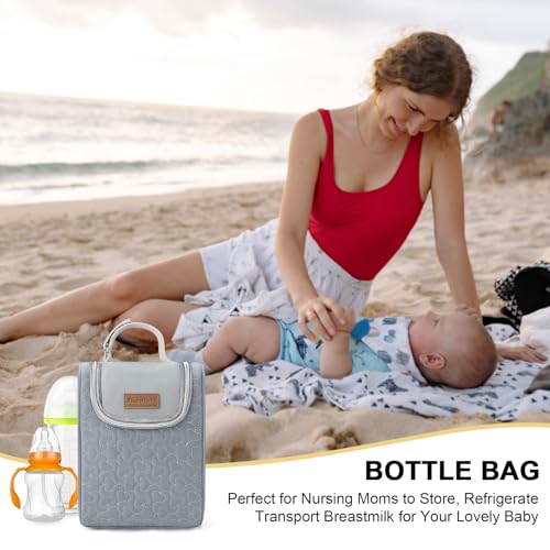 Accmor Breastmilk Cooler Bag, Insulated Baby Bottle Cooler Tote Bags for Nursing Mom Daycare, Portable Breast Milk Cooler ...