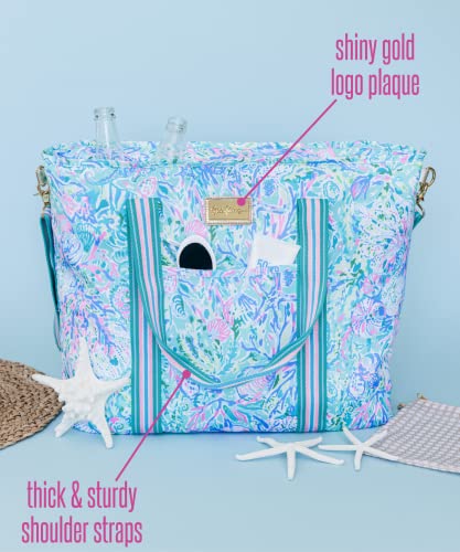 Lilly Pulitzer Picnic and Beach Cooler Bag, Insulated Soft Cooler with Adjustable Shoulder Strap and Zippered Top, Large f...