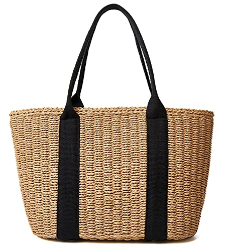 Women Small Straw Bags Summer Beach Tote Bag Handmade Woven Hobo Purse Handbag