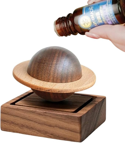 Ouliget Wood Essential Oil Diffuser,Planet Walnut Aroma Therapy,Passive Diffuser for Desk Table Home Office Car Wardrobe Y...