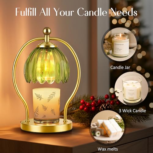 COTTHOS Candle Warmer Lamp, Dimmable Candle Warmer with Timer, Vintage Candles Wax Warmers for Jar Candles Christmas Birth...