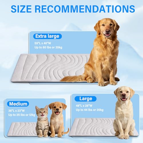 iFldnnry Dog Cooling Mat, 36"x23" Reversible Cooling Pad for Dogs Cats, Pressure Activated Pet Cooling Mat Indoor Outdoor,...