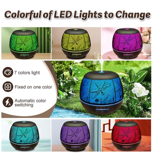 Roonbo Diffusers for Essential Oils Large Room 400ml,Essential Oil Diffuser for Home with R/C,Cool Mist Humidifiers for Be...