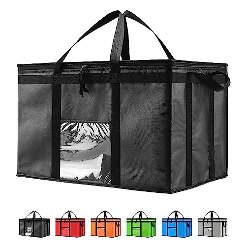 NZ home Insulated Bags for Food Delivery (3XL) Grocery Shopping Cooler Bag, Pizza Delivery, Hot & Cold Catering Tote, Reus...