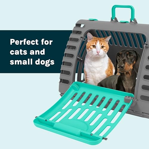 SportPet X-Large Hard-Sided Travel Cat Carrier - Cat Carrier with Patented Wide Side-Opening Door, Foldable Portable Pet C...