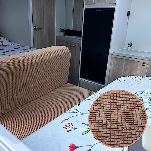 RunNico RV Dinette Cushion Cover-Elastic Camper Cushion Slipcovers-Stretchable Loveseat Sofa Furniture Protector for RV Ca...