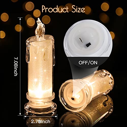 HAIDOLIANG 2 PCS LED Flameless Candles,Fake Candle, Battery Operated Candles/Battery Included for Valentine Bedroom Birthd...