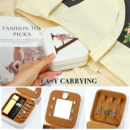 Parima Gift for Women Teen Girls - Travel Jewelry Case Organizer Initial Small Jewelry Box Custom Personalized Birthday Gi...