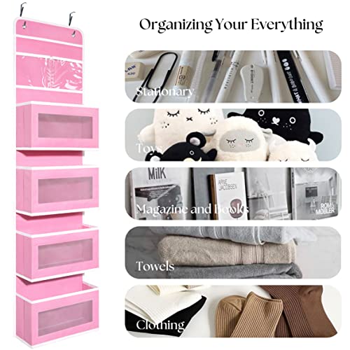 Giraffe Creation Over Door Organizer with 4 Large Capacity Pockets, Hanging Organizer Storage for Closet Bathroom Nursery ...