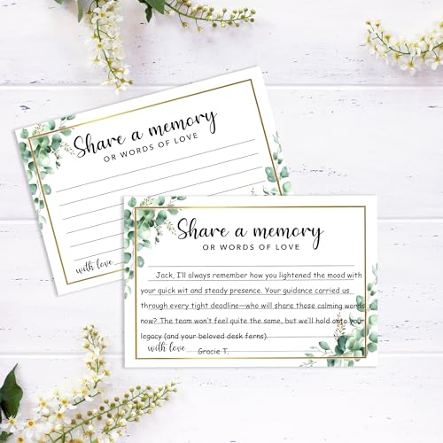 BHTPNG Share A Memory Card for Celebration Of Life - 50 Pcs Memorial Cards, Memory Box for Graduation Wedding, Funeral Kee...