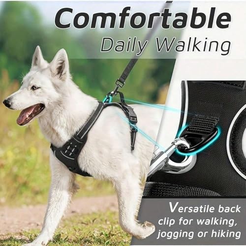 Dog Harness and Leash Set,Eflective and Breathable Pet Harness, Adjustable Comfortable Soft Padded Vest Harness Easy Contr...