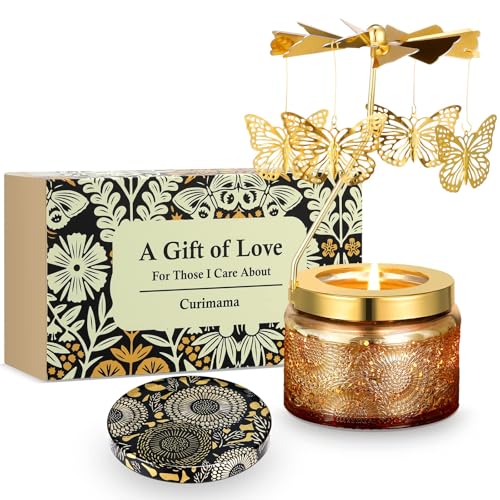 Rotatable Butterfly Scented Candle Gift for Women Mom Her – Unique Birthday Funny Anniversary Present for Friend Girlfrien...