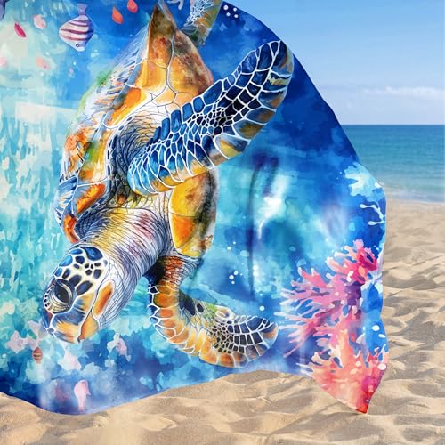 Sunlit Large Beach Blanket Waterproof Sand Proof, 81" x106" Sand Free Beach Mat with Anchored Pockets and Storage Bag, for...