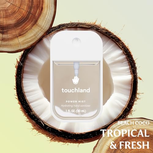 Touchland Hydrating Hand Sanitizer Spray – Dye Free Trio Set (Rainwater, Unscented, Beach Coco) – 3 x 1 FL OZ Mini Travel ...