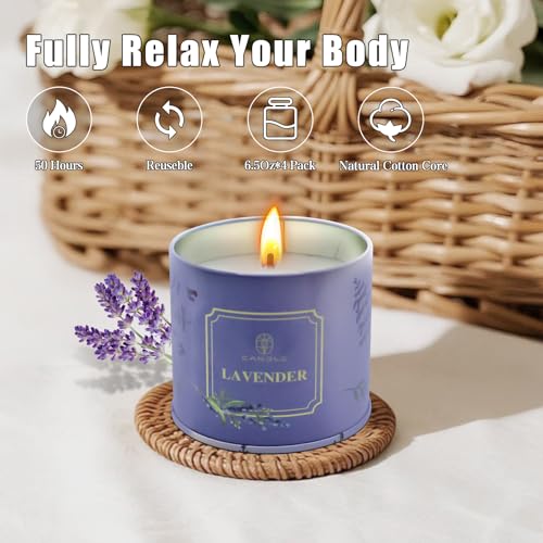 Mothers Day Gifts - Scented Candles, 4 Pack Long Lasting Soy Wax Candles Gift Set Birthday Gifts for Women, Party Favors D...