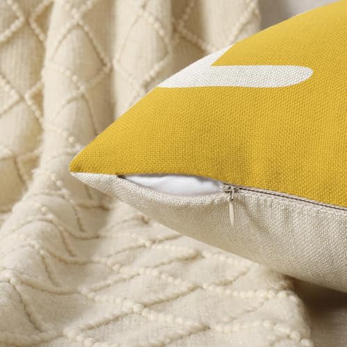 YCOLL Farmhouse Pillow Covers 18x18 Set of 4 Throw Pillow Covers Rustic Linen Decorative Pillows Square Cushion Covers for...