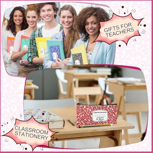 Epakh 15 Pcs Teacher Pencil Case Pouch 8.7 x 3.9 Inches Composition Teacher Appreciation Gifts Portable Pencil Bag with Zi...