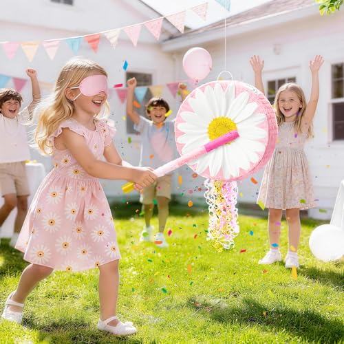 WERNNSAI Daisy Flower Piñata - Daisy Party Game Pink Flower Piñata for Girls Birthday Party Decorations Spring Party Favor...