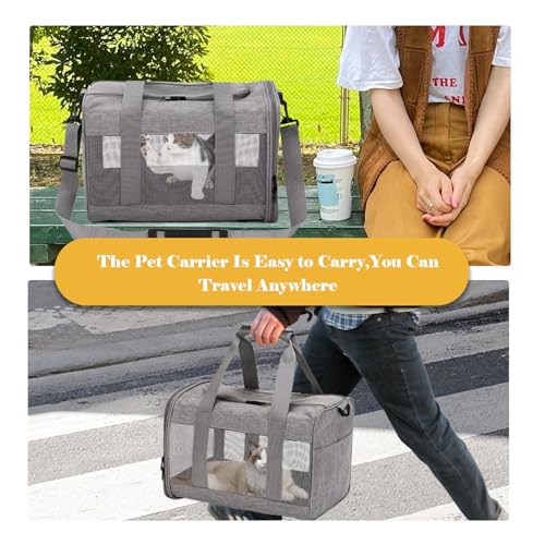 MUYG Pet Carrier Bag for Cats,Cat Soft-Sided Carriers Collapsible Ventilated Breathable Puppy Carrier for Small Dogs Airli...