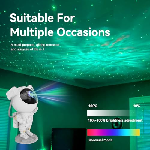 Star Projector Galaxy Night Light - Astronaut Space Projector, Starry Nebula Ceiling LED Lamp with Timer and Remote, Kids ...