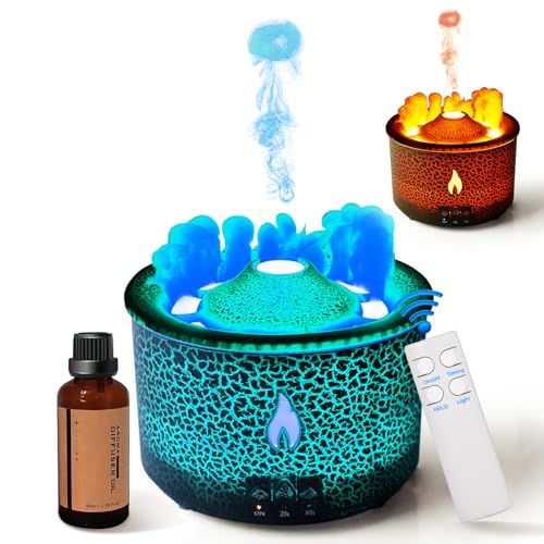 BOHOFAM Aroma Essential Oil Diffuser 360 ML,Volcano and Flame Diffuser/Humidifier,give1.76 oz Hotel Collection Essential O...