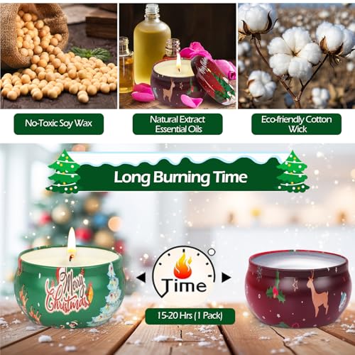 Christmas Gifts for Women,Scented Candles & Hand Cream Lotion Set,Bulk Christmas Gifts Set for Coworkers,Personalized Chri...