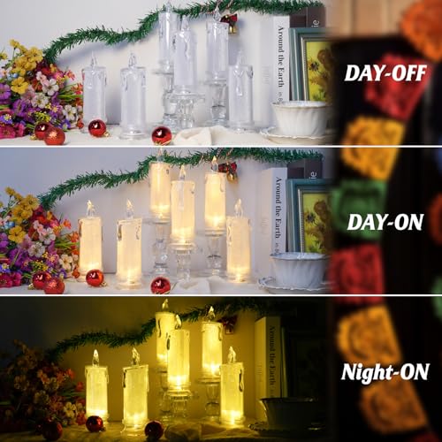 HAIDOLIANG 2 PCS LED Flameless Candles,Fake Candle, Battery Operated Candles/Battery Included for Valentine Bedroom Birthd...