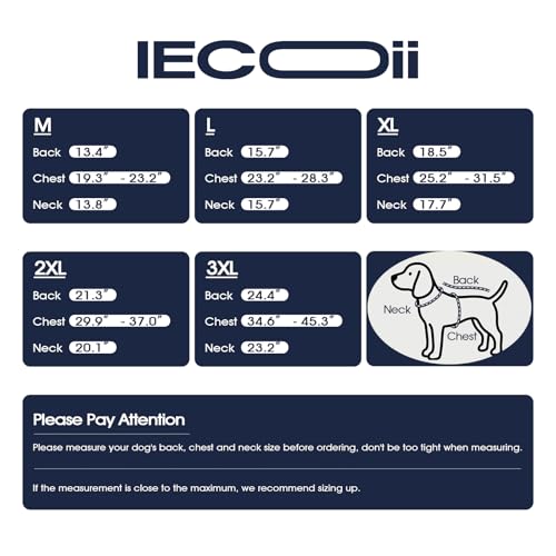 IECOii Dog Cooling Vest with Leash Ring for Summer, Reflective Breathable Dog Cooler Shirt, Adjustable Cooling Jacket Pet ...