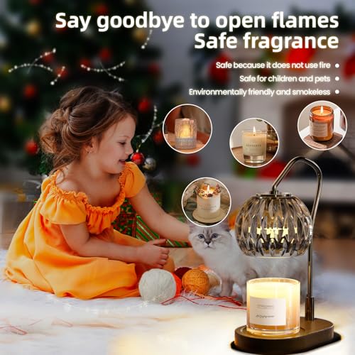 WYghyronic Candle Warmer Lamp with Timer & 4-Level Dimmer, Electric Wax Warmer for Jar Candles, Black Home Decor with 2 Bu...