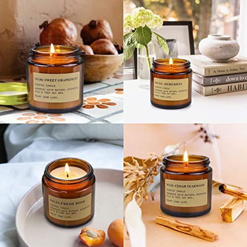 YFYTRE 4 Pack Scented Candle Set Soy Wax Candles, Aromatherapy Candles for Home Decoration, Jar Candles Gift for Women Mot...