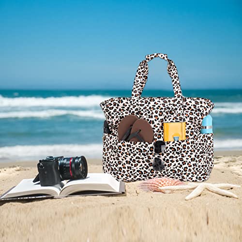 Bluboon Beach Bags for Women, Large Waterproof Tote Bag With Wet Compartment for Pool Weekender Travel Gym