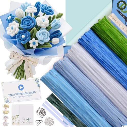 EARLY MINDS 500 Pcs Pipe Cleaners Craft Kit for Flower Making, Complete DIY Bouquet Set with with Tutoria, Chenille Stems,...