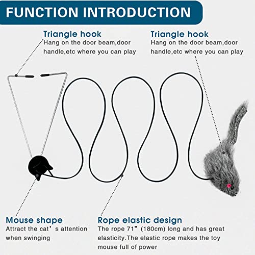 Kalimdor Interactive Cat Feather Toys,Retractable Teaser Toy ，Hanging Interactive Toys for Indoor Cats Kitten Play Chase E...