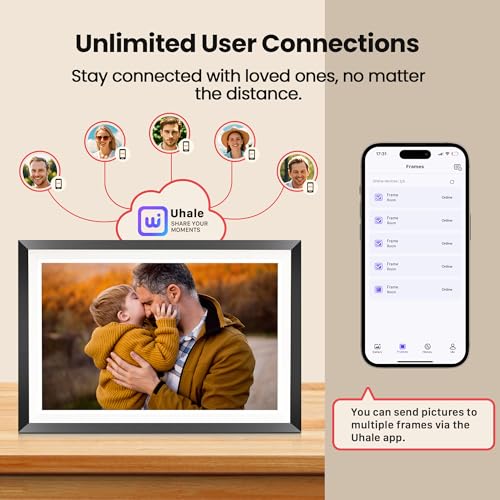 RCA 10.1” WiFi Digital Picture Frame, Electronic Photo Frames 32GB Storage, HD IPS Touch Screen WiFi Frame/Auto Rotate/Wal...