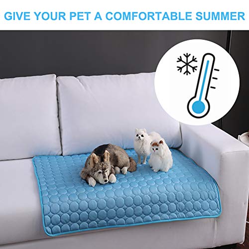 Coppthinktu Cooling Mat for Dogs Summer Dog Pad for Small Medium Large Dogs Cats, Pet Ice Silk Blankets Sleeping Mat, Outd...