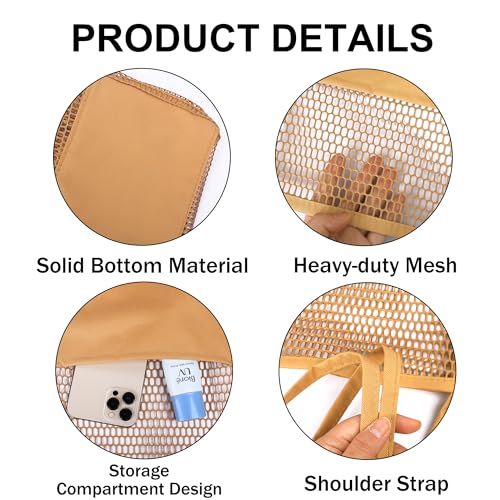 VOROLO Mesh Tote Beach Bag,Women Fairycore Hobo Bag,Shoulder Bag,Soft Summer Casual Crochet Bags