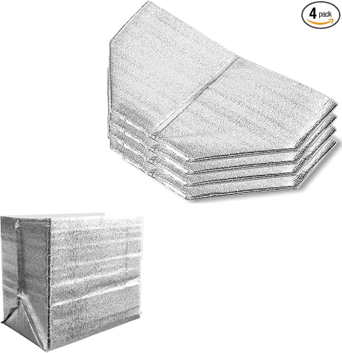 Bevisun Reusable Insulated Thermal Bags 13" X 8.5" X 12" Foil Insulated Bag Liner Pack of 4 Thermal Box Liners for Lunch B...